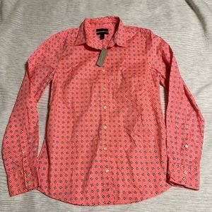 NWT J. Crew Hot Pink w/ Flowers Button Down Size 6 Women’s